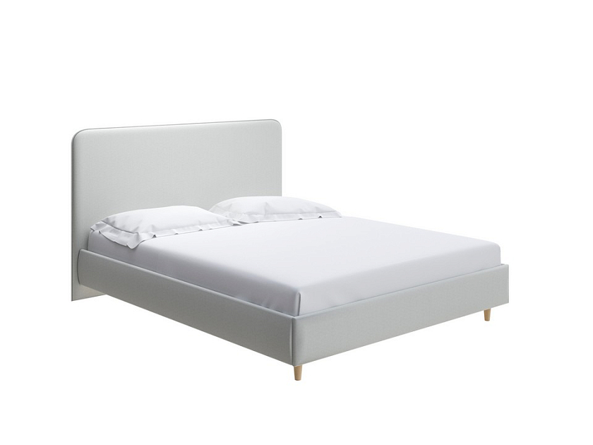 Кровать Mia 160x200 Ткань: Рогожка Тетра Ореховый - Стильная кровать со встроенным основанием