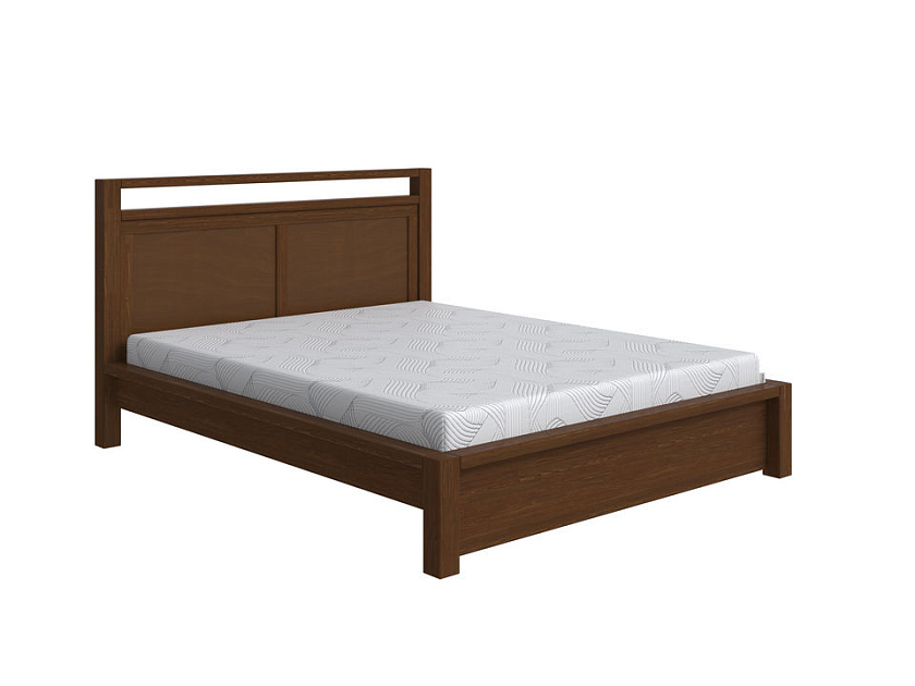 Кровать Fiord 90x200 Массив (сосна) Мокко - Кровать из массива с декоративной резкой в изголовье.